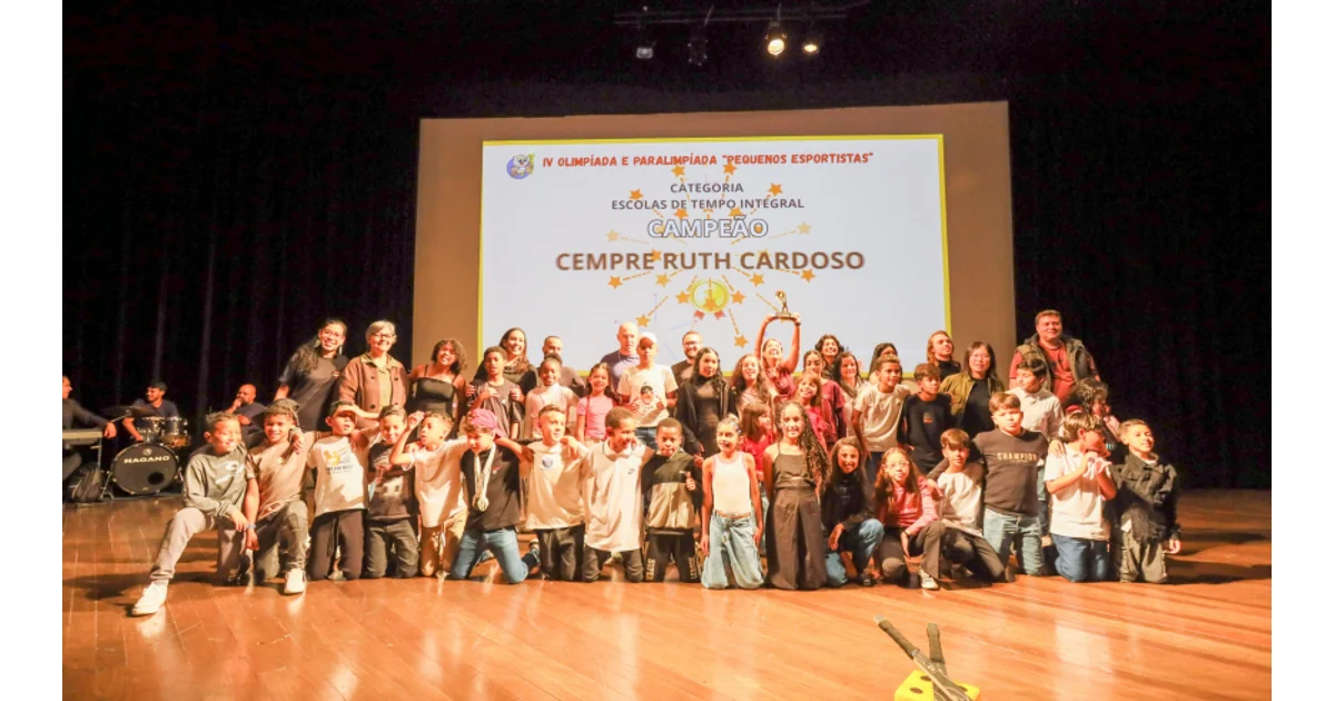 EM Dr. Isidoro Boucault e Cempre Dra. Ruth Cardoso são os campeões da 4ª Olimpíada e Paralimpíada Pequenos Esportistas — imagem divulgada pela fonte.